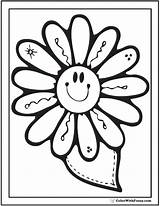 Coloring Spring Flowers Pages Printable Flower Color Colouring Daisy Happy Print Getcolorings Colorwithfuzzy sketch template