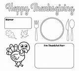 Placemats Printable Kids Color Placemat Coloring Template Thanksgiving Printablee Pages Via sketch template