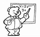 Teacher Coloring Bear Pages Coloringcrew Blackboards sketch template