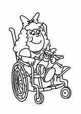Disabilities Rolstoel Meisje Beperking Kleurplaten Behinderungen Behinderte Malvorlage Kleurplaatjes Animaatjes Educativos sketch template