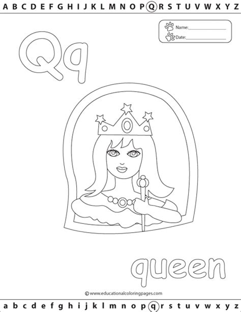 alphabetq  educational coloring pages