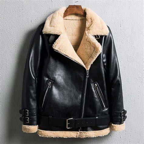 faux fur lined leather shearling moto jacket sunifty