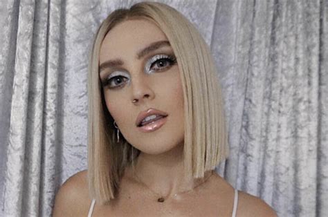 little mix songstress perrie edwards strips to knickers on