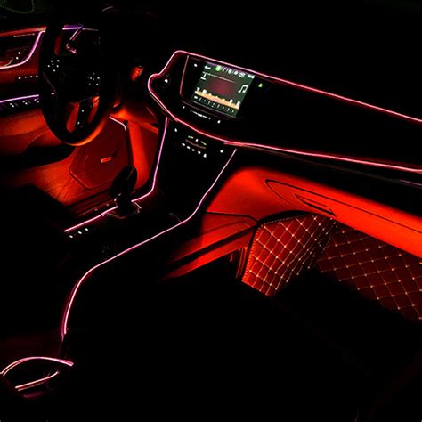 red led car interior decor atmosphere wire strip light lamp car accessories ebay