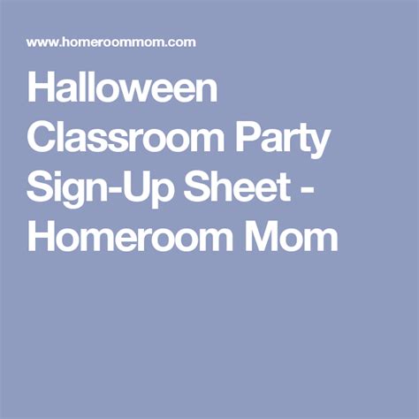 halloween classroom party sign  sheet classroom halloween party