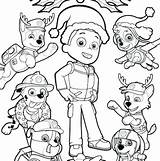 Paw Patrol Coloring Pages Christmas Getdrawings sketch template
