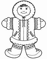 Eskimo Coloring Pages Inuit Girl Kids Igloo Drawing Elf Cute Inuits Print People Clipart Zipper Color Preschool Colouring Printable Bear sketch template