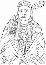Coloring Chief Joseph Pages Native Drawing Printable Americans Categories sketch template