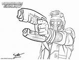 Coloring Galaxy Pages Guardians Star Lord Lineart Kids Printable sketch template