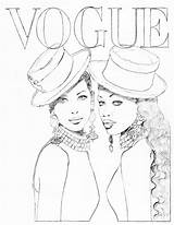 Vogue Coloring Paris Chanel Fashion Color Pages Coloriage Campbell Naomi Book Coco Illustration Colorier Template Colouring Christy Turlington Covers Favorite sketch template