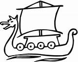 Wikingerschiff Vikings Ship Drucken Malvorlagen Longboat sketch template