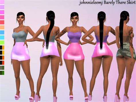 johnnieleemj barely there skirt downloads the sims 4