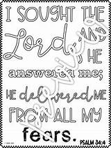Bible Sheets Coloring Fear Verse Sunday School Followers sketch template