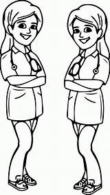 Coloring Doctor Pages Woman Popular Female Library Clipart Sketch sketch template
