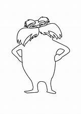Lorax Seuss Moustache Coloringhome Grinch Bears Movie Azcoloring Humming ähnliche sketch template