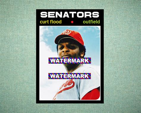 curt flood washington senators custom baseball card  style etsy