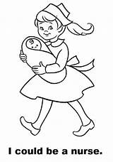 Coloring Nurse Pages Baby Kids Could Books sketch template