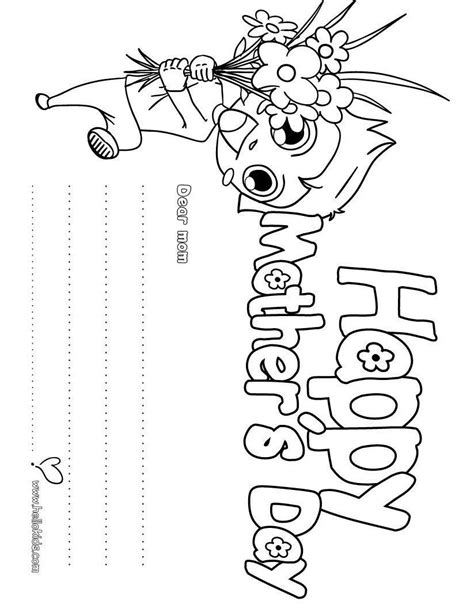 mothers day kids colouring page