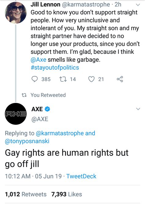axe said gay rights lgbt