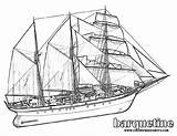 Ship Coloring Ships Pages Sailing Tall Titanic Kids Drawing Boats Barquentine Colouring Old Yescoloring Sky 1200 Rigged Drawings Designlooter Print sketch template