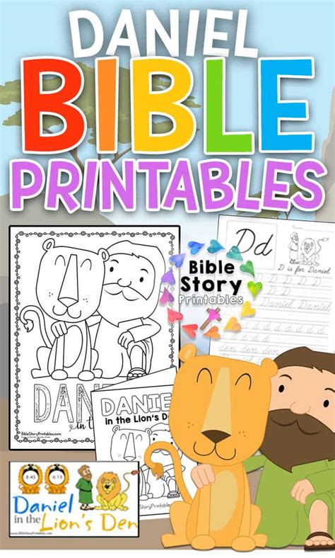 daniel   lions den bible printables bible story printables
