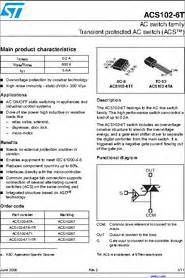 acs  datasheet ac switch family transient protected ac switch acs