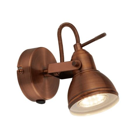 thlc industrial style adjustable wall spotlight  brushed copper finish lighting