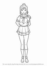 Kanan Matsuura Live Draw Sunshine Drawing Step Drawingtutorials101 Anime Manga Tutorial sketch template