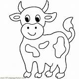 Cow Coloring Pages Cute Cows Little Drawing Animals Simple Longhorn Color Outline Printable Animal Print Colouring Head Baby Farm Drawings sketch template
