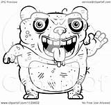 Outlined Waving Ugly Panda Clipart Cartoon Coloring Vector Cory Thoman Royalty sketch template