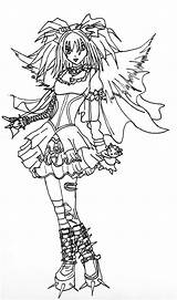 Coloring Pages Angel Dark Gothic Horror Girl Printable Adult Fairy Chibi Sci Fi Colouring Goth Adults Angels Deviantart Color Sketch sketch template