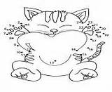 Kitten Coloring Pages Printable Girls Dots Connect Cats Info sketch template