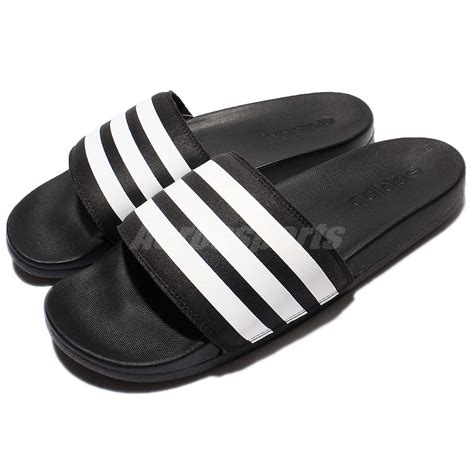 adidas adilette cf cloudfoam  black white men sandal  slipper aq ebay