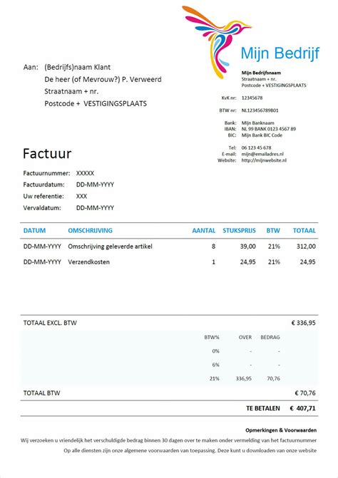 template factuur word powerupsupplies