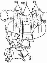 Knight Coloring Horse Castle Medieval Ride Kids Patrol Around Color sketch template