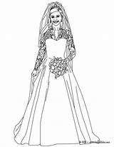 Colorir Barbie Middleton Novia Dibujo Desenhos Princess Hellokids Hochzeitskleid Princesas sketch template