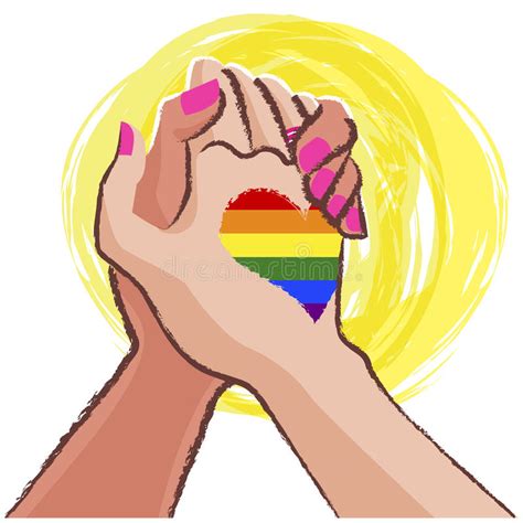 lesbian hand in hand lgbt concept stock illustration illustration