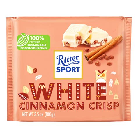 ritter sport white cinnamon crips winter chocolate bar  oz  taste  germany