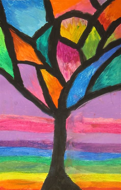 art  basic art teacher blog abstract oil pastel trees thth grade