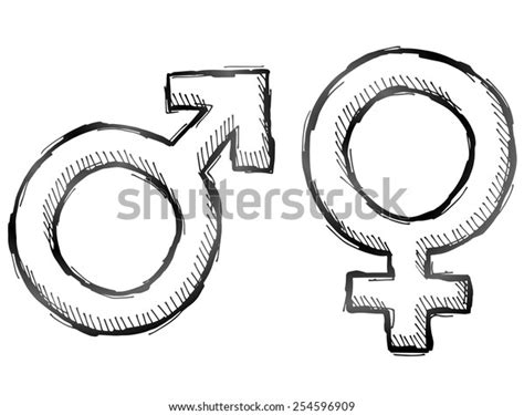 hand drawn gender symbols sketch male stock vector royalty free 254596909