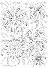 Fireworks Firework Fourth Sheets Bonfire Activityvillage Diwali sketch template