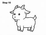 Goat Cartoon Draw Drawing Cute Chibi Step Kawaii Pencil Marker Permanent Carefully Inking Pen Lines Using Go After Over Make sketch template