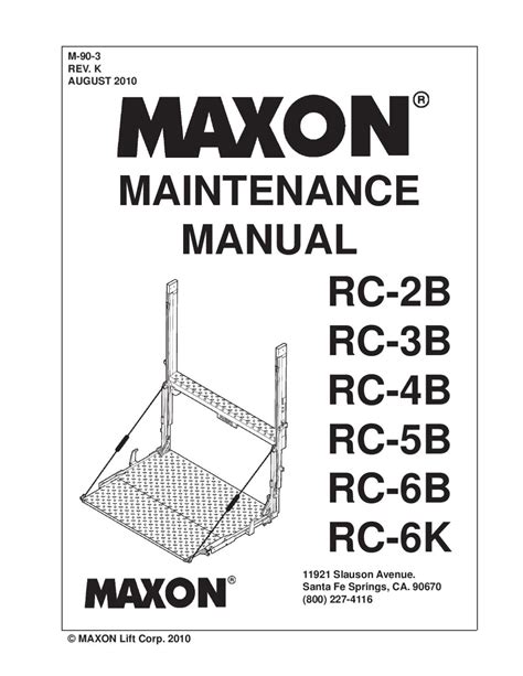maxon rc series liftgate   liftgate parts  issuu