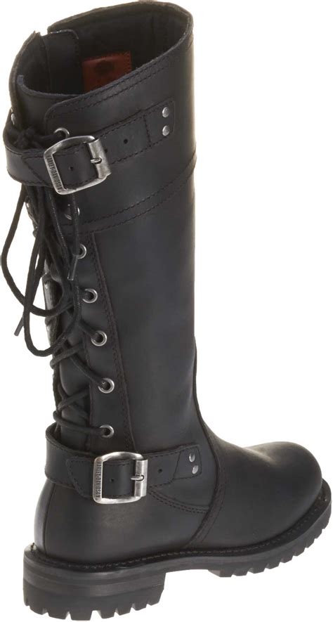 harley davidson womens alexa  lace black leather motorcycle boots  ebay