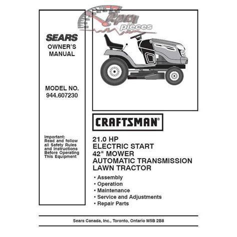 craftsman tractor parts manual
