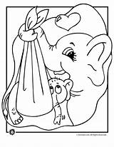Elephant Coloring Baby Pages Mother Animal Jr Zoo Coloringhome Print Noah Kids sketch template