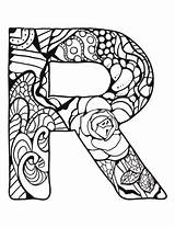 Coloring Zentangle Alphabet Letter Pages Kids Printable Color Mandala Print Coloriage Adult Geeksvgs Adults Categories sketch template