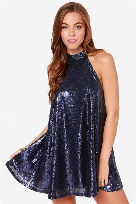 mardi gras navy blue sequin halter dress halter dress sequin halter dress sparkly dress