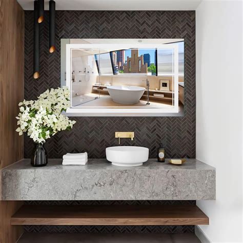ktaxon  intelligent led dimmable wall mounted bathroom mirror vanity makeup mirror