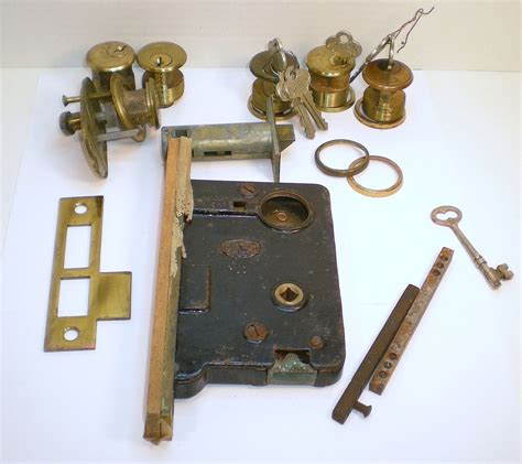corbin mortise  vintage door hardware locks keys lot unused locks keys
